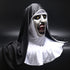 The Nun Horror Mask Cosplay Valak Scary Latex Masks with Headscarf Veil Hood Full Face Helmet Horror Costume Halloween